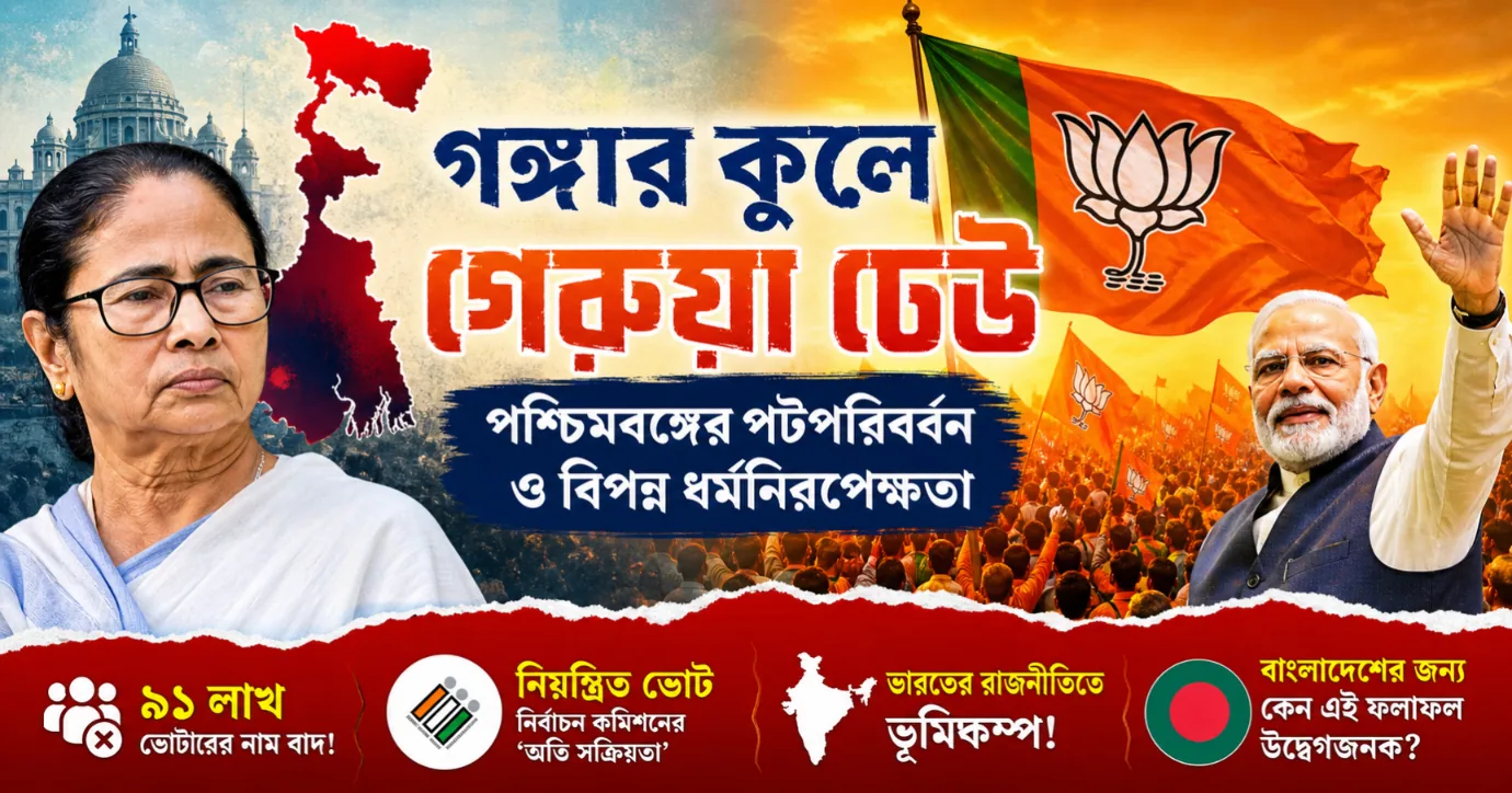 গঙ্গার কূলে গেরুয়া ঢেউ: পশ্চিমবঙ্গের পটপরিবর্তন ও বিপন্ন ধর্মনিরপেক্ষতা