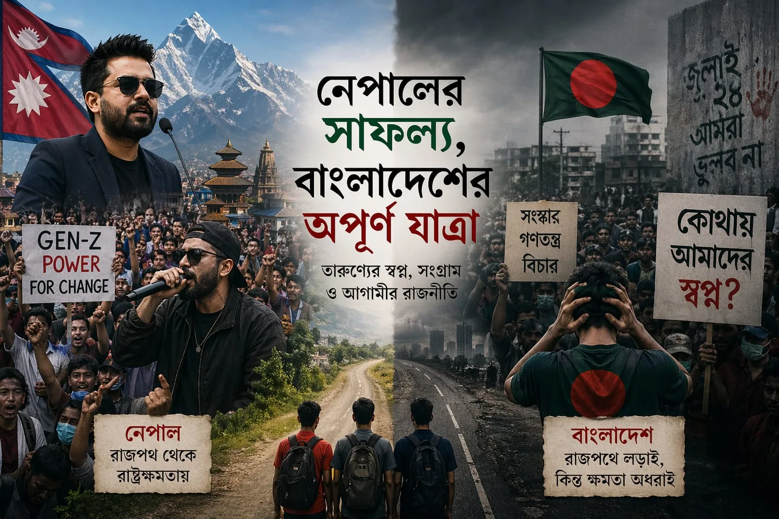 তরুণদের লড়াই: কাঠমান্ডুর সাফল্য, ঢাকায় কেন অসমাপ্ত গল্প!