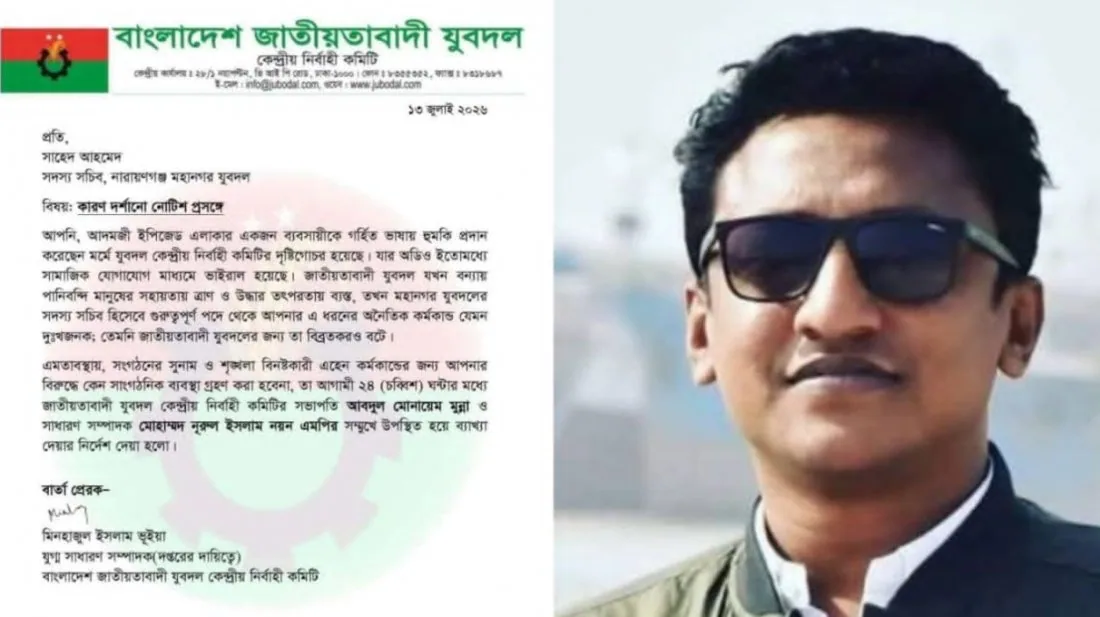 ‘তোর কোন বাপ আছে’ বলে ব্যবসায়ীকে হুমকি, যুবদল নেতাকে শোকজ
