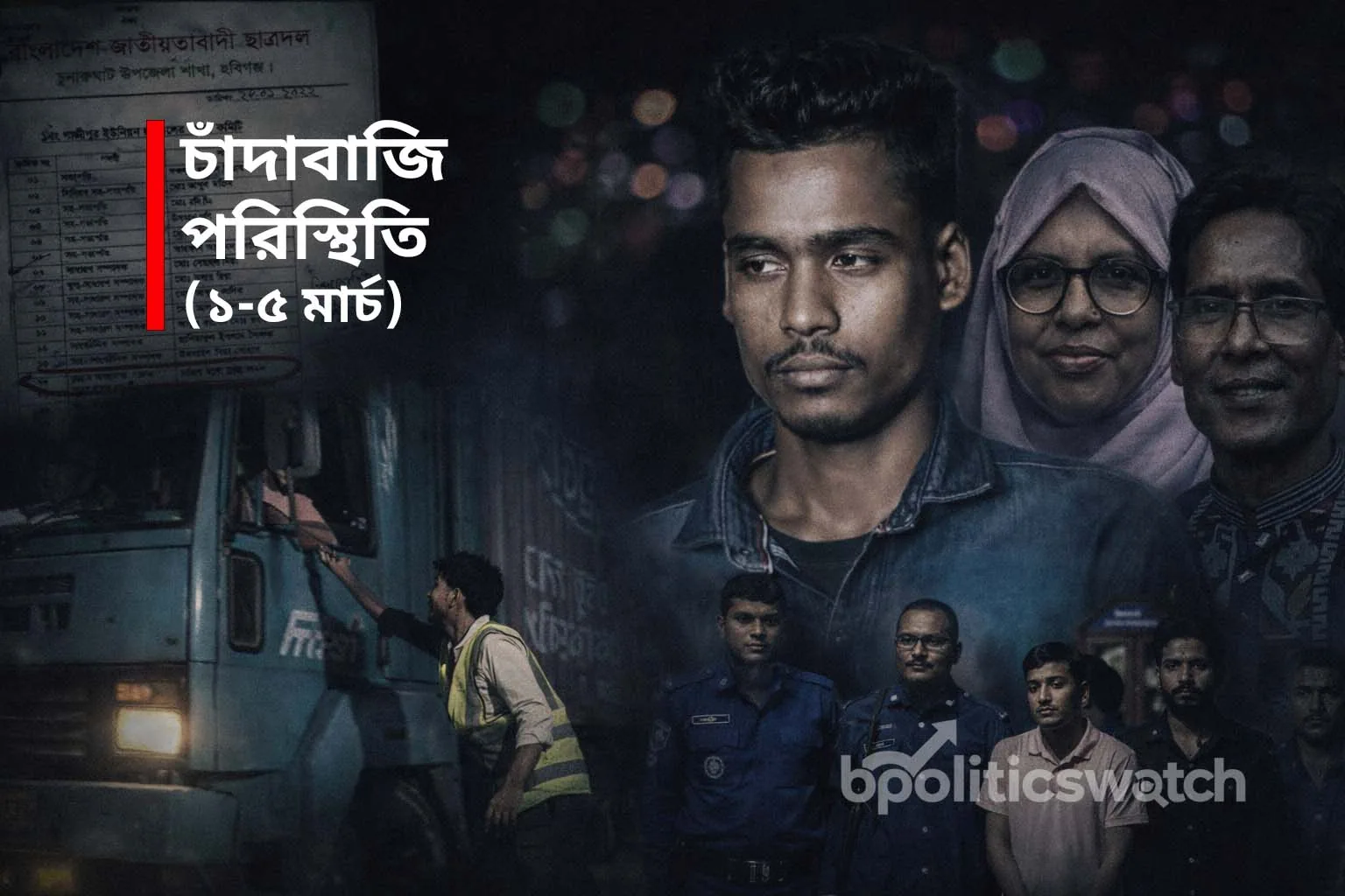 রাজনৈতিক ছত্রছায়ায় চাঁদাবাজি: লক্ষ্যবস্তু ব্যবসায়ী ও পণ্য পরিবহন