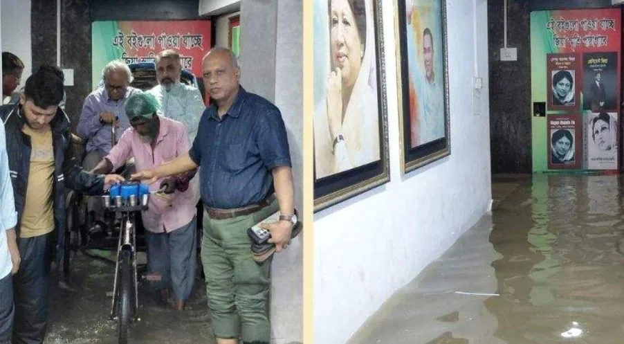টানা বৃষ্টিতে নয়াপল্টনে জলাবদ্ধতা, বিএনপি কার্যালয়ের নিচতলায় পানি