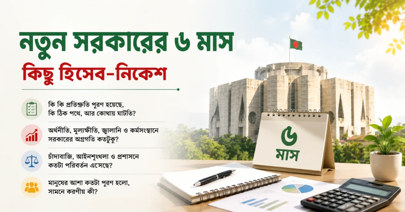 ছয় মাসে নতুন সরকারের হিসাব: জুলাইয়ের স্বপ্ন, সাফল্য ও পুরোনো রাজনীতির ছায়া