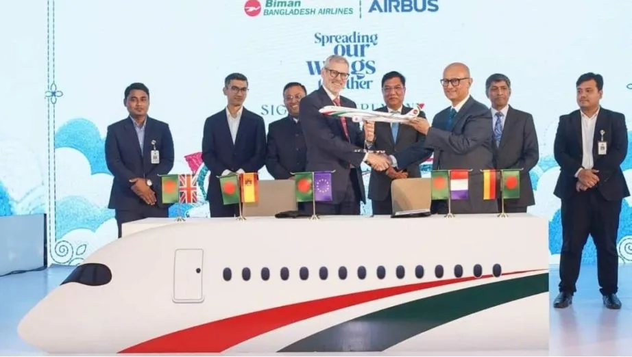 দূরপাল্লা ও আঞ্চলিক রুটের জন্য এয়ারবাস থেকে ১০ উড়োজাহাজ কিনতে বিমানের চুক্তি