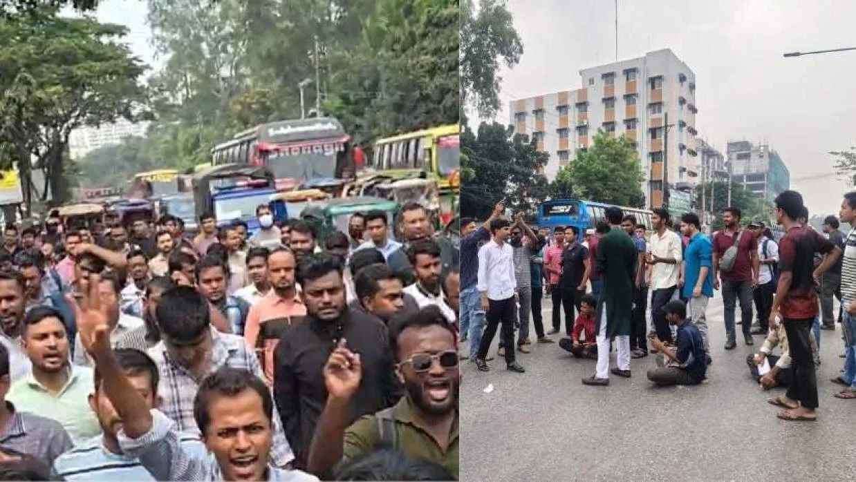 শেষ মুহূর্তে পরীক্ষা স্থগিত, সড়ক অবরোধ করে আন্দোলনে চাকরিপ্রার্থীরা