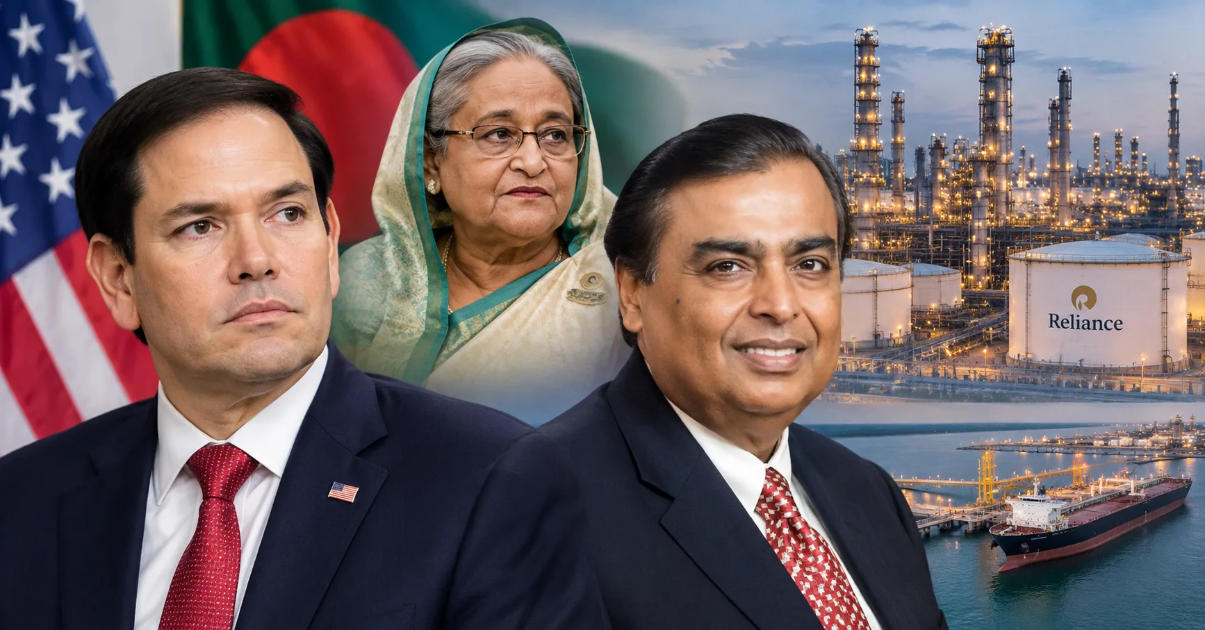 রুবিও-আম্বানি বৈঠক: জ্বালানি স্বার্থের আড়ালে হাসিনা তত্ত্ব?